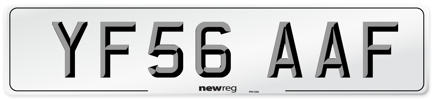 YF56 AAF Number Plate from New Reg
